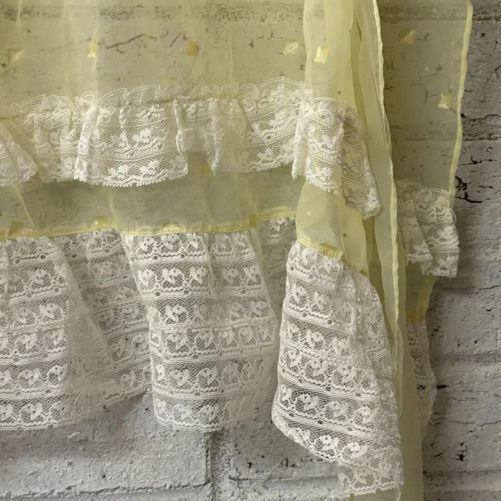 Vintage Apron-Yellow Sheer Lace 50's